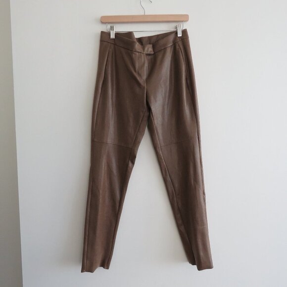 ANIA SCHIERHOLT Tan Brown Faux Leather Pants - Size US 32 - Picture 2 of 14